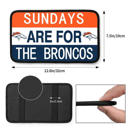 Denver Broncos Personalized printed car armrest cover Car handrail box cushion