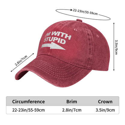 Im With Stupid Printed unisex baseball cap adjustable cap outdoor hats trucker gift hat