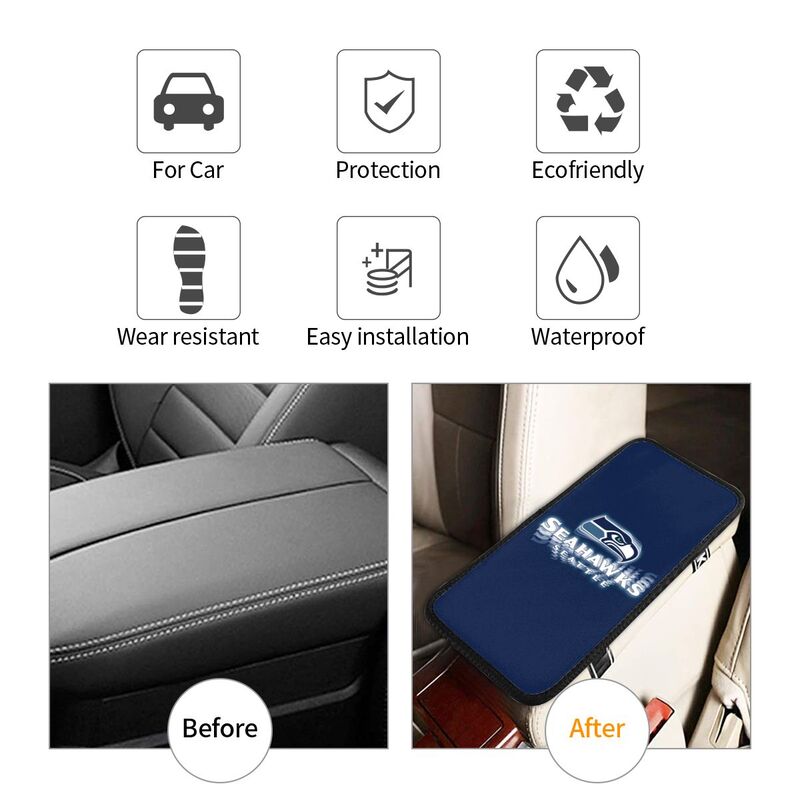 Seattle Seahawks1 Printed car armrest box pad elbow protection pad