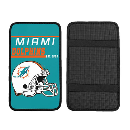 Miami Dolphins Print car armrest box cushion armrest protective cover