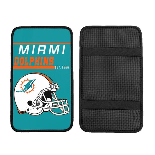 Miami Dolphins Print car armrest box cushion armrest protective cover