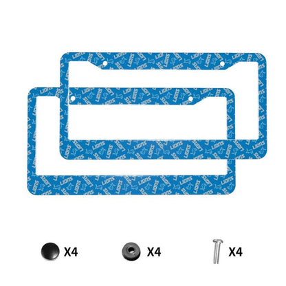 Detroit Lions Print front rear license plate holder circular hole license plate holder (one pair)