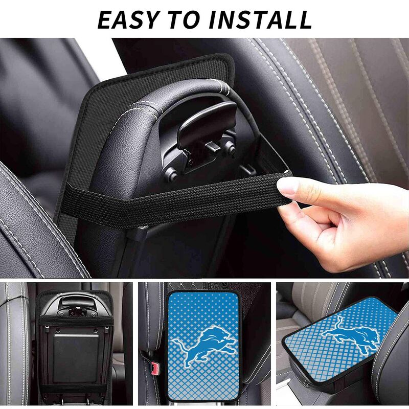 Detroit Lions Car handrail box cushion Personalized printed car armrest cover