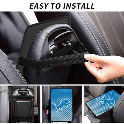 Detroit Lions Car handrail box cushion Personalized printed car armrest cover