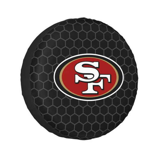 San Francisco 49ers Grid printed car tire cover dustproof and waterproof tire cover