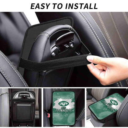 New York Jets print car center console armrest pad Car armrest box protective cover
