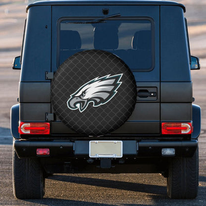 Philadelphia Eagles Grid background car tire waterproof dustproof protective cover