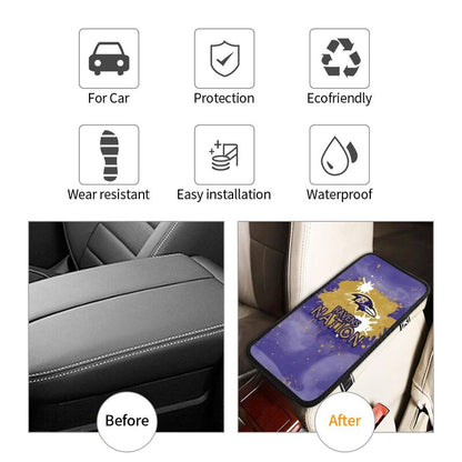Baltimore Ravens print car center console armrest pad Car armrest box protective cover