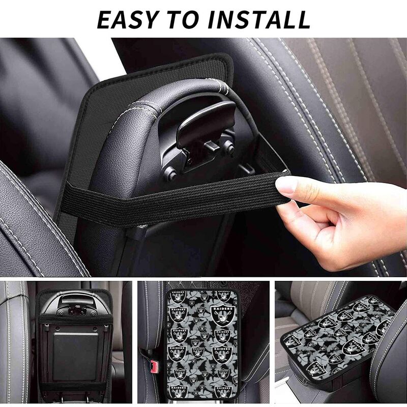 Las Vegas Raiders printing Center console armrest pad car armrest protective cover car