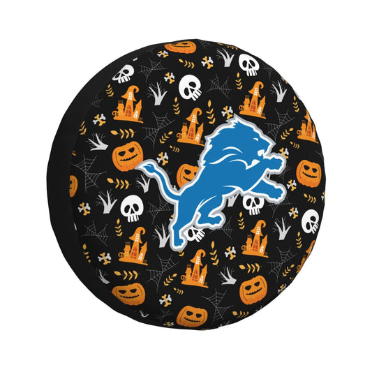 Detroit Lions Print Pumpkin Castle Small Printed Car Tire Cover Tire Dust Cover