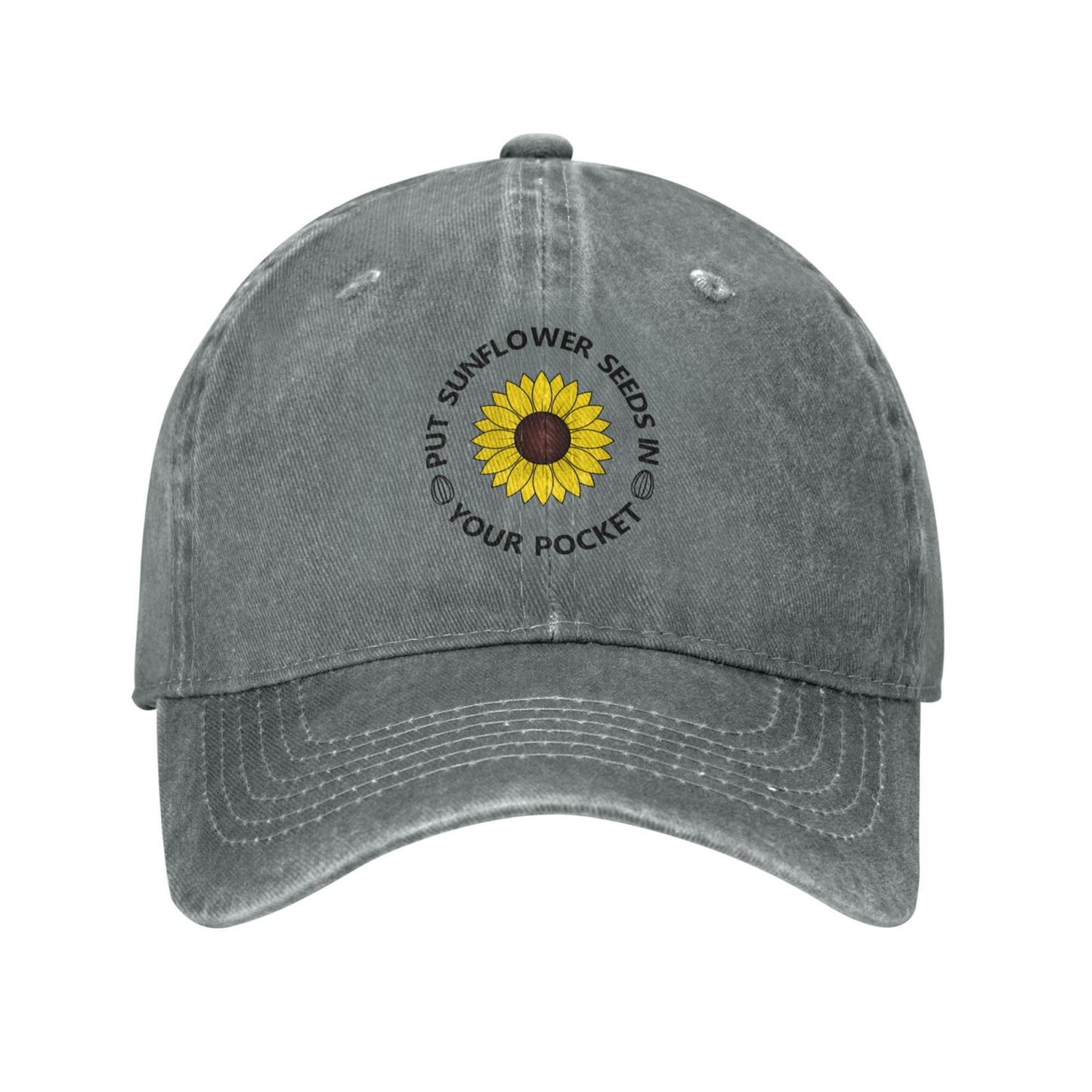 Put Sunflower Seeds In Your Pocket Printing unisex baseball cap adjustable hats Outdoor leisure hat trucker cap