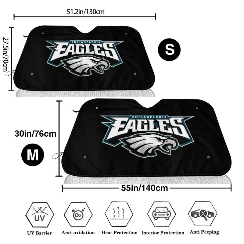 Philadelphia Eagles 2 Printed car windshield sunshade (multi size)  front windshield sunshade