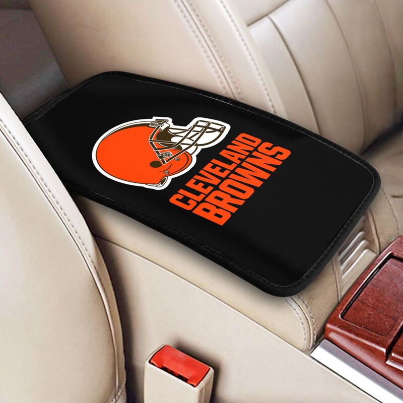 Car armrest box pad Cleveland Browns 2 Printed center armrest box pad protective pad