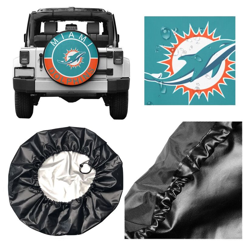 Miami Dolphins Printed tire protection cover car spare tire dust protection covers
