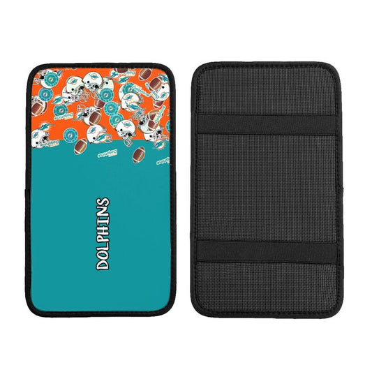 Miami Dolphins print Car center console armrest pad car armrest protective cover