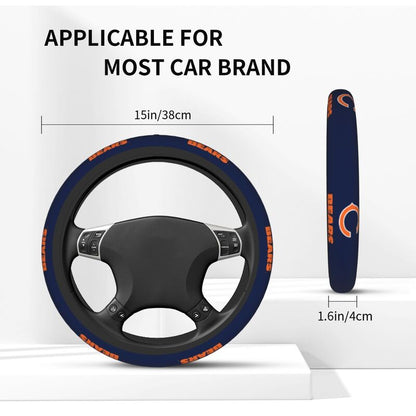 Chicago Bears 3 Printed elastic steering wheel cover anti slip breathable