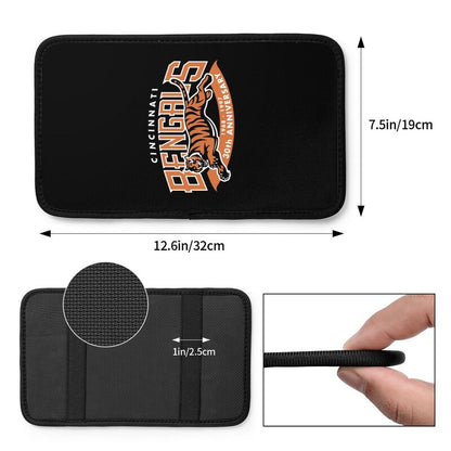 Car armrest box pad Cincinnati Bengals 4 Printed center armrest box pad protective pad