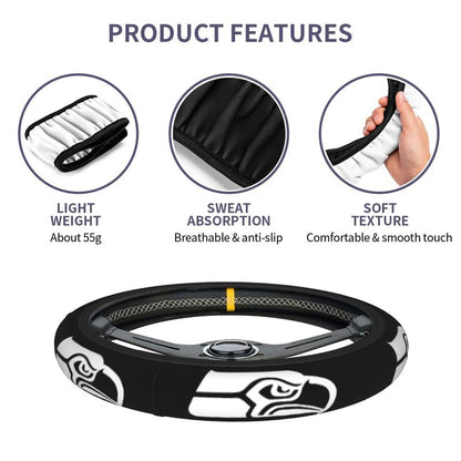 Seattle Seahawks 2 Printed car anti-skid cover elastic steering wheel cover