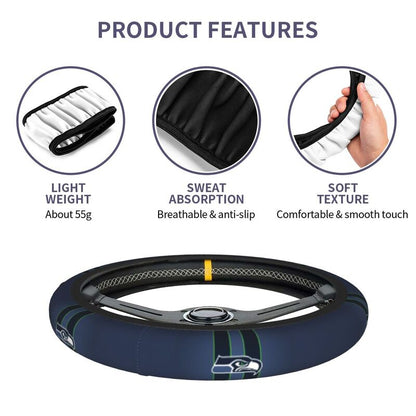 Seattle Seahawks Printed car protective cover elastic steering wheel cover