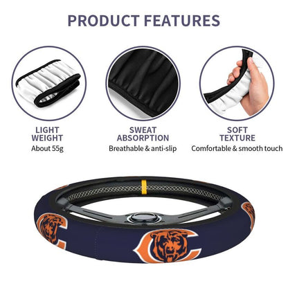 Chicago Bears Printed breathable elastic steering wheel cover anti slip cover