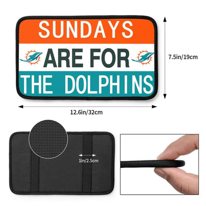 Miami Dolphins Personalized printed car armrest cover Car handrail box cushion