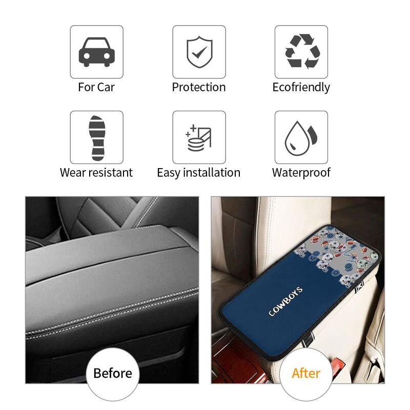 Dallas Cowboys print Car center console armrest pad car armrest protective cover