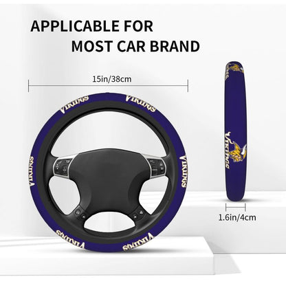 Minnesota Vikings Printed breathable elastic steering wheel protective cover