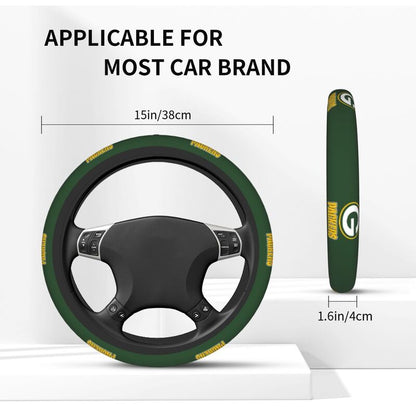 Green Bay Packers Printed car anti-skid cover elastic steering wheel cover