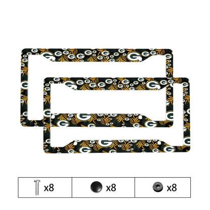 Green Bay Packers Print Car license plate frame four hole license plate holder (one pair)