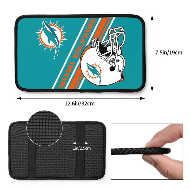 Miami Dolphins Print armrest protective cover car armrest box cushion