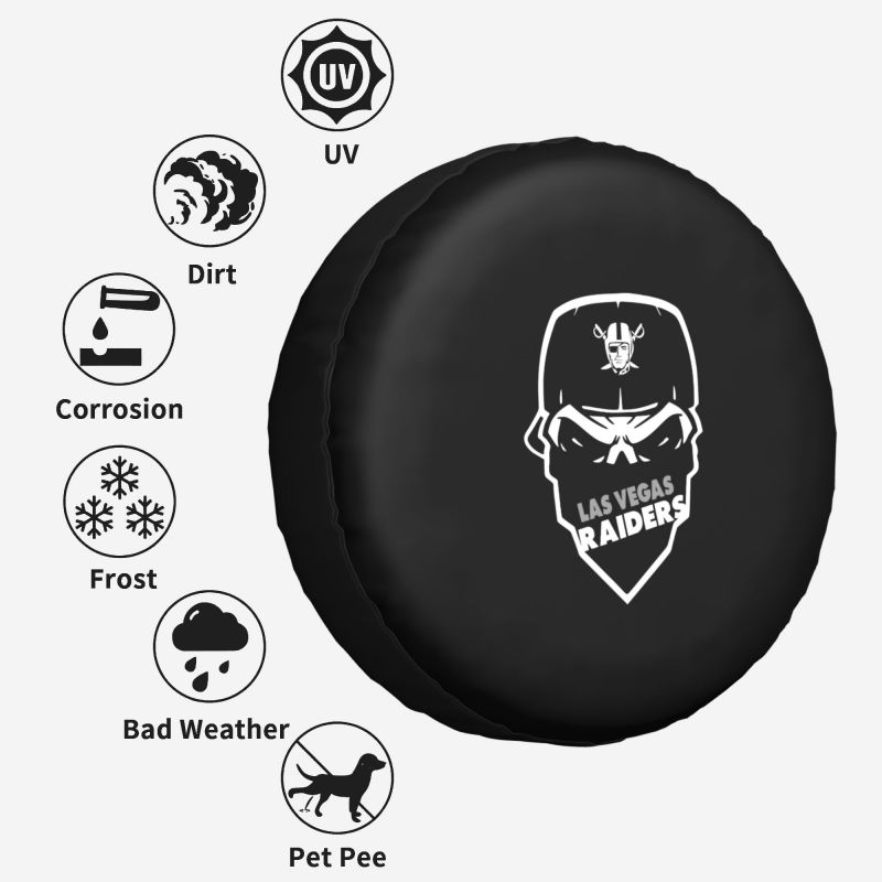 Las Vegas Raiders Car tire protective cover waterproof and dustproof tire cover