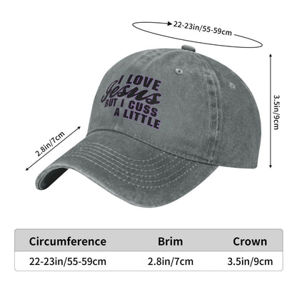 I Love Jesus But I Cuss A Little Printed unisex baseball cap adjustable cap outdoor sun hats trucker hat