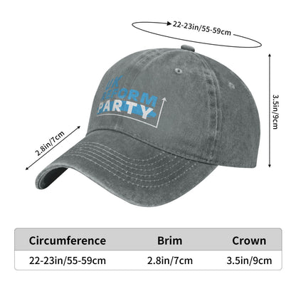 UK Reform Party Printed unisex baseball cap adjustable cap outdoor trucker hat veterans Gifts