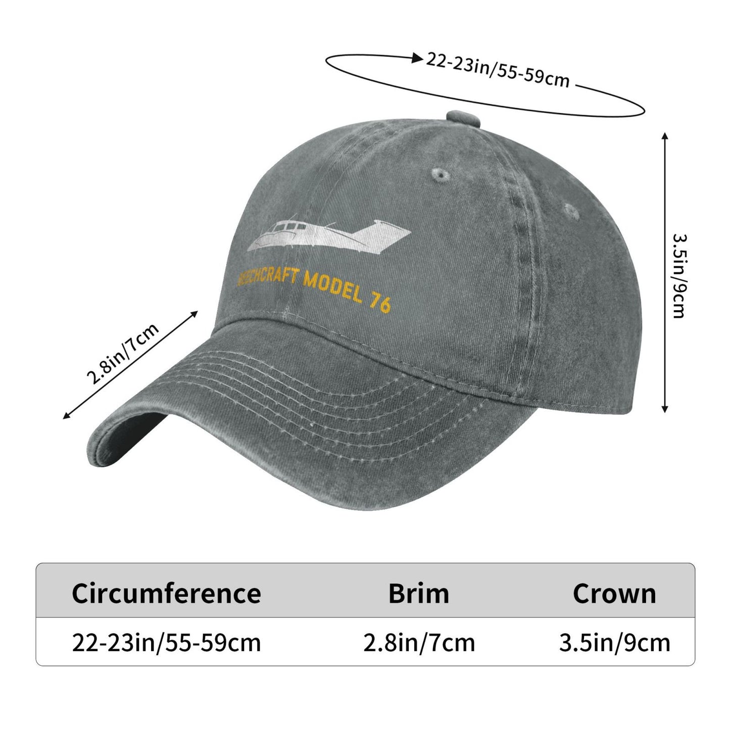 Beechcraft Model 76 (2) Printing unisex baseball cap adjustable hats Outdoor leisure hat veteran gift