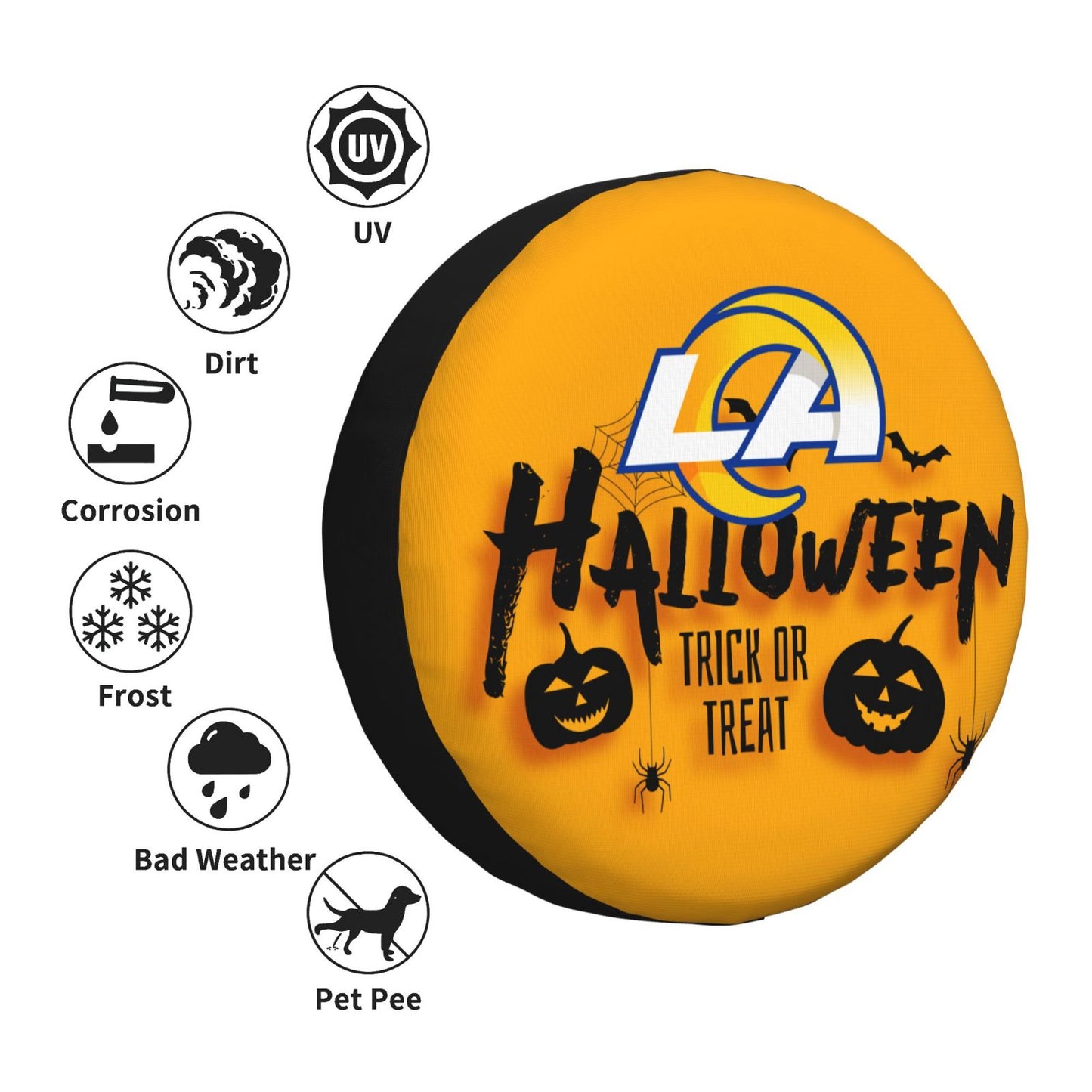 Los Angeles Rams print wheel dust cover Halloween pumpkin lantern printed car tire cover