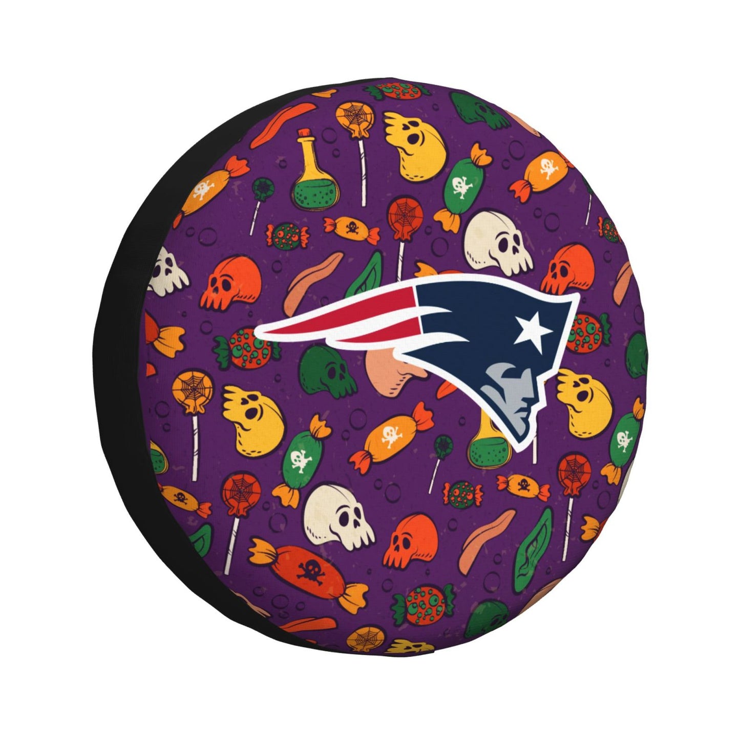 New England Patriots print Halloween candy print car tire cover tire dust cover