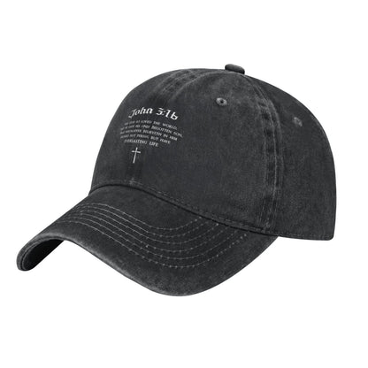 John 316 Bible Verse Printed unisex baseball cap outdoor hats adjustable cap trucker gift hat