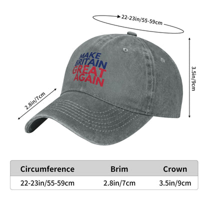Sticker MAKE BRITAIN GREAT AGAIN Printed unisex baseball cap adjustable cap outdoor trucker hat veterans Gifts