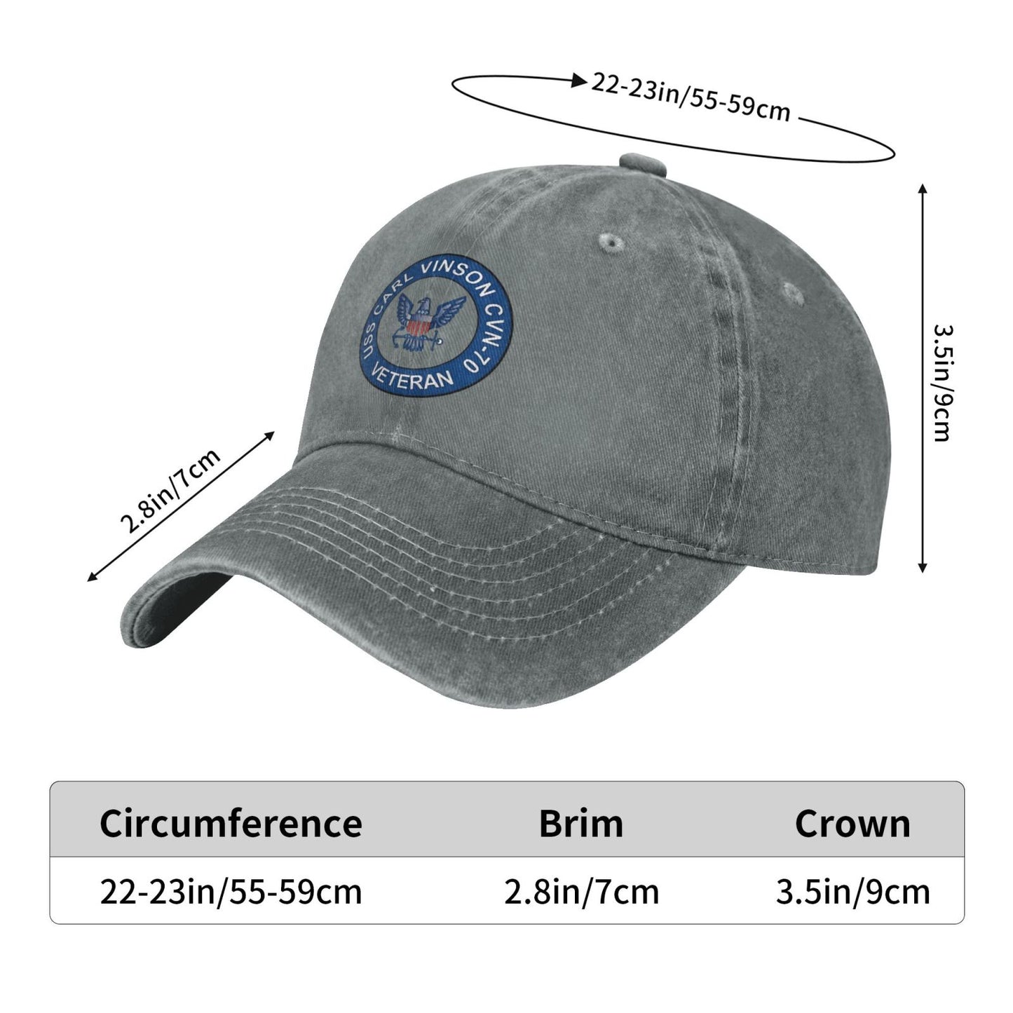USS Carl Vinson CVN 70 Printed unisex baseball cap outdoor hats adjustable cap trucker gift hat