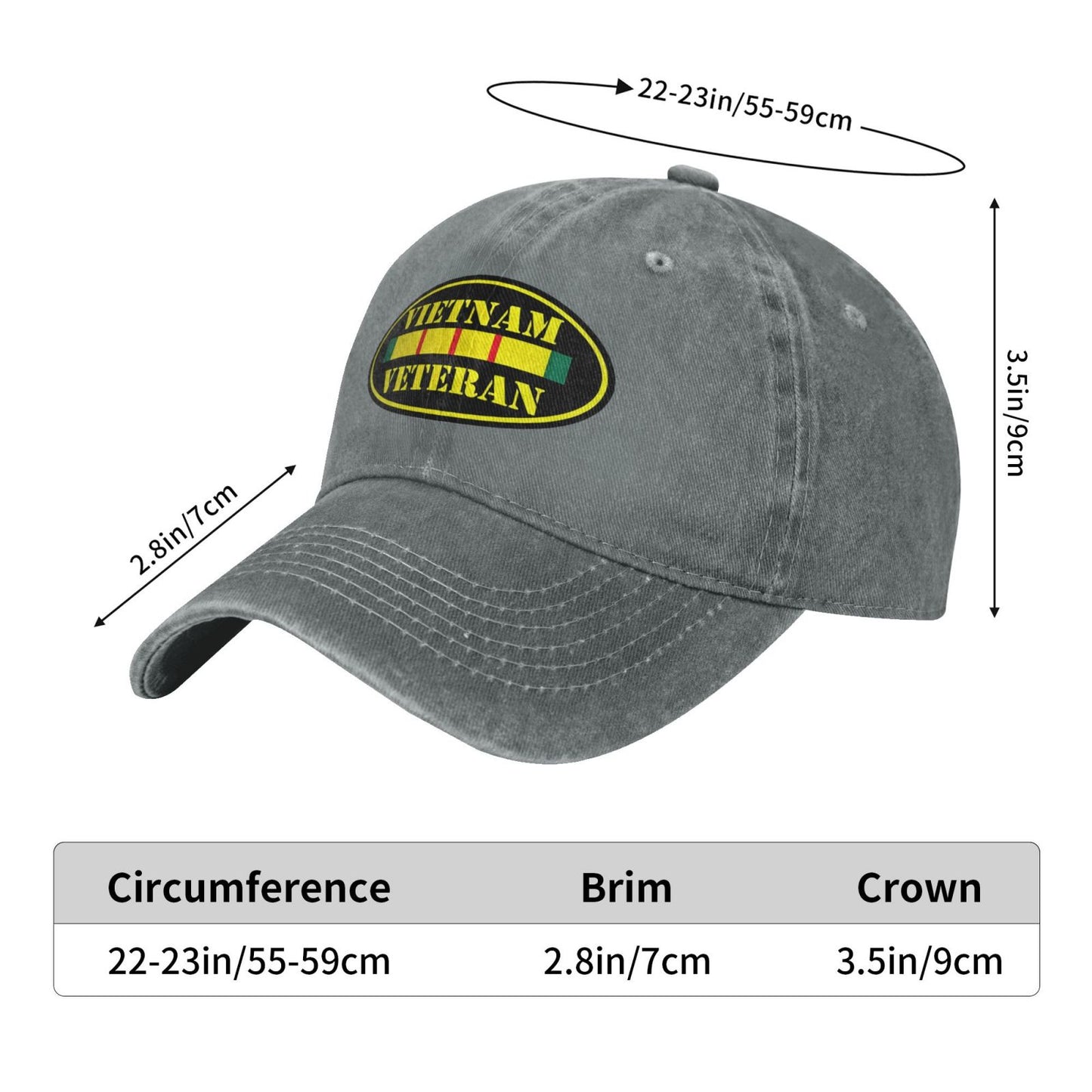 Black Oval Vietnam Veteran Printed unisex baseball cap adjustable cap outdoor sun hats trucker hat