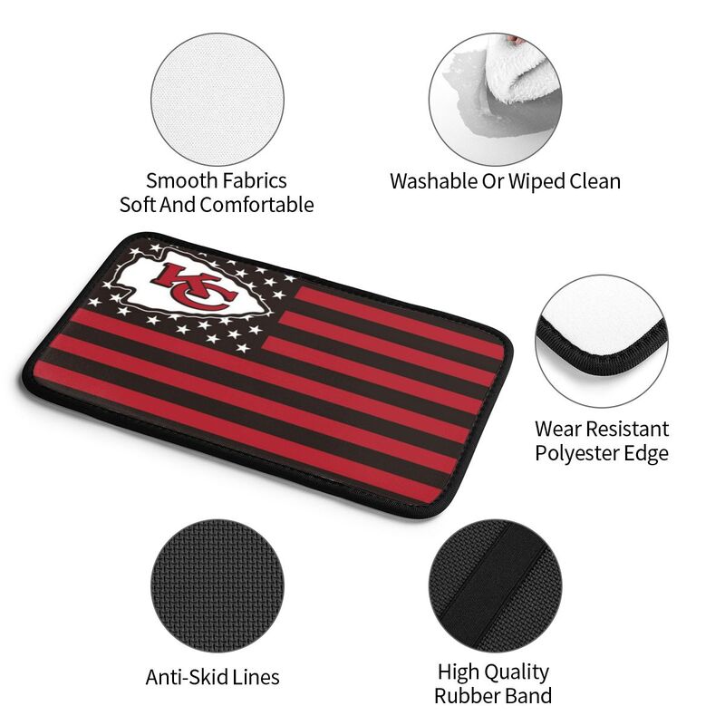 Car armrest box pad Kansas City Chiefs 1 Printed central armrest box pad protective pad
