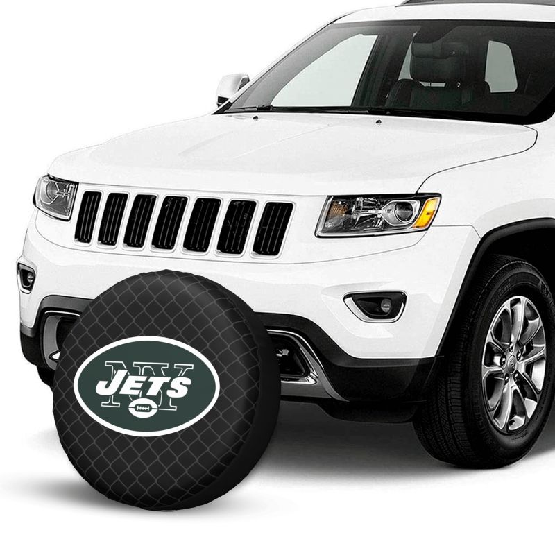New York Jets Grid background car tire waterproof dustproof protective cover