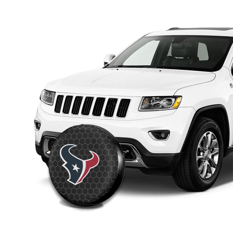 Houston Texans Grid printed car tire cover dustproof and waterproof tire cover