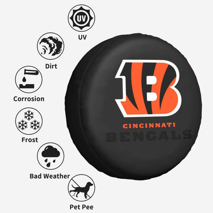 Cincinnati Bengals Car tire protection cover spare tire waterproof and dustproof cover