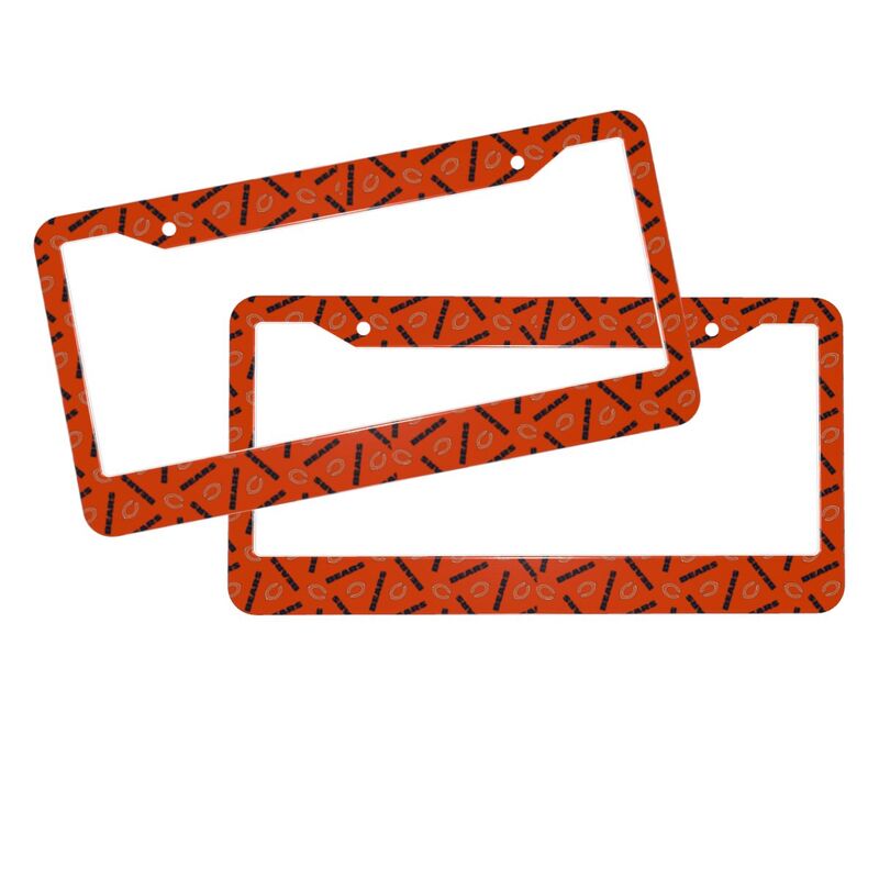 Chicago Bears Print front rear license plate holder circular hole license plate holder (one pair)