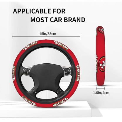 San Francisco 49ers 3 Printed breathable elastic steering wheel anti slip cover