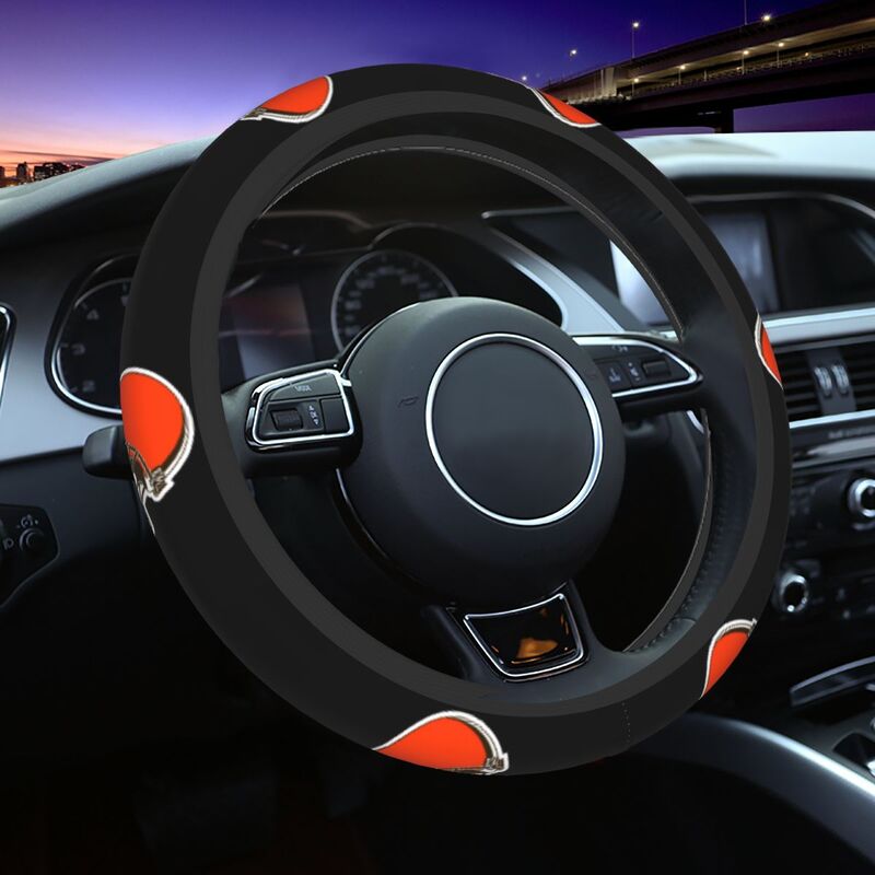 Cleveland Browns Printed car anti-skid cover elastic steering wheel cover