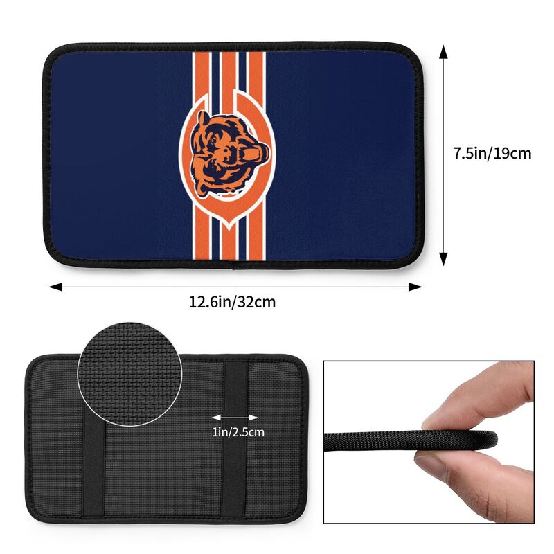 Car armrest box pad Chicago Bears 4 Printed central armrest box cushion protective pad