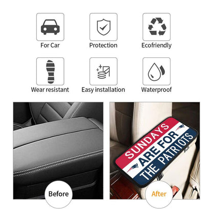 New England Patriots Personalized printed car armrest cover Car handrail box cushion