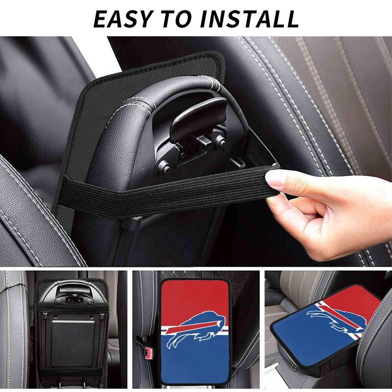 Car armrest box pad Buffalo Bills 2 Printed central armrest box cushion protective pad